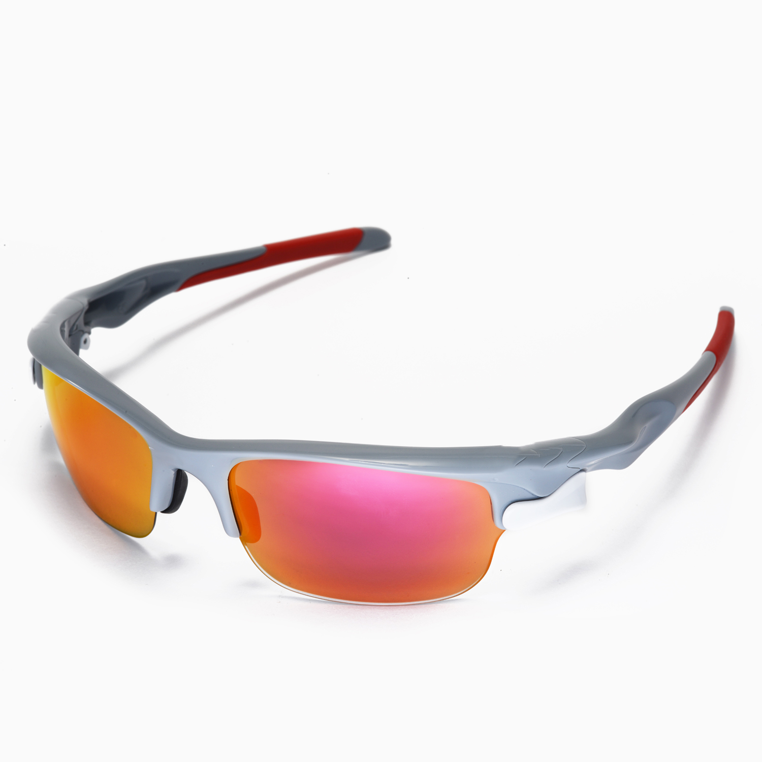 New WL Polarized Fire Red Replacement Lenses For Oakley Fast Jacket
